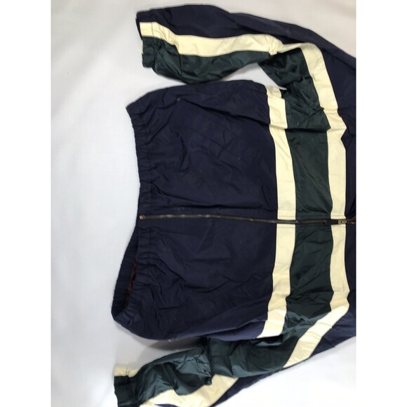 VTG IZOD Sport Mens Windbreaker Striped Sz large Embroidered Logo on Back Lined - Picture 4 of 7